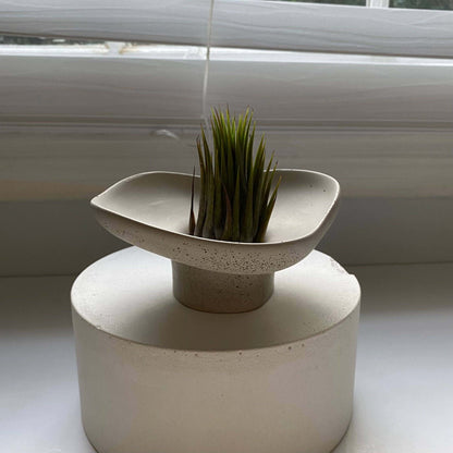 Irregular Concrete Bowl with Pedestal