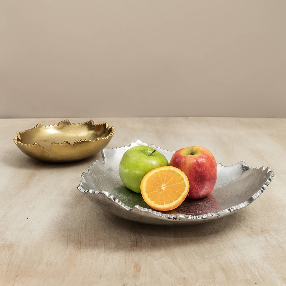 Gilded Torn Texture Bowl – Gold Aluminum Decorative Accent