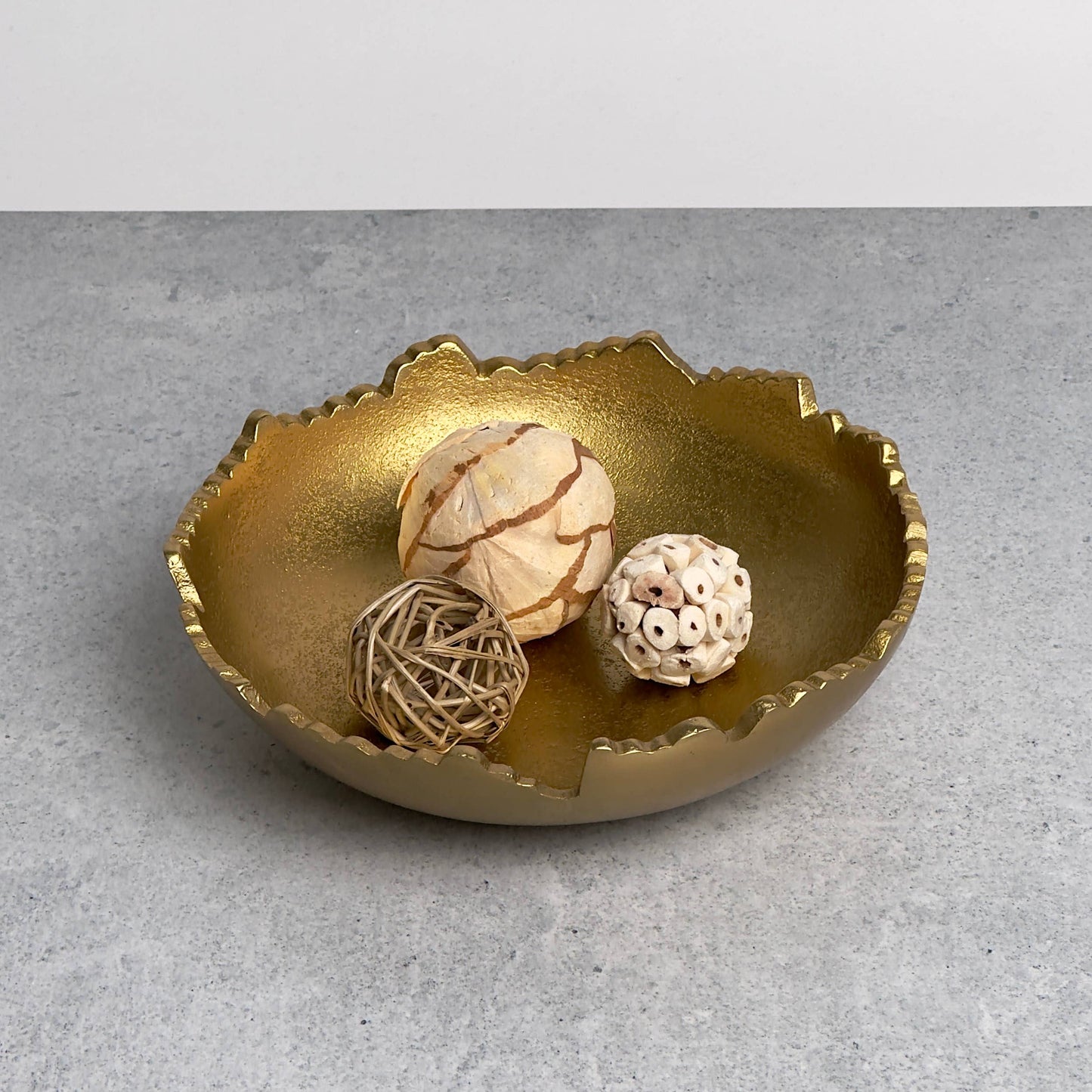 Gilded Torn Texture Bowl – Gold Aluminum Decorative Accent