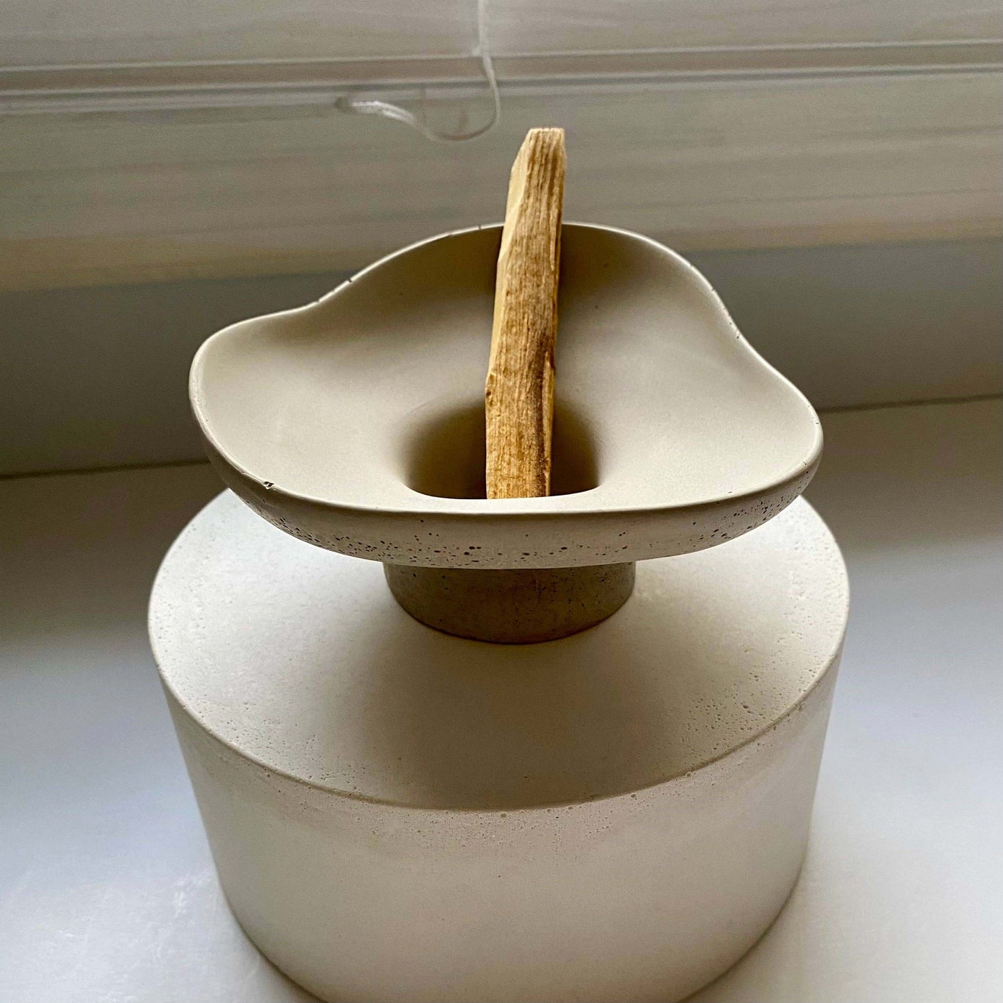 Irregular Concrete Bowl with Pedestal