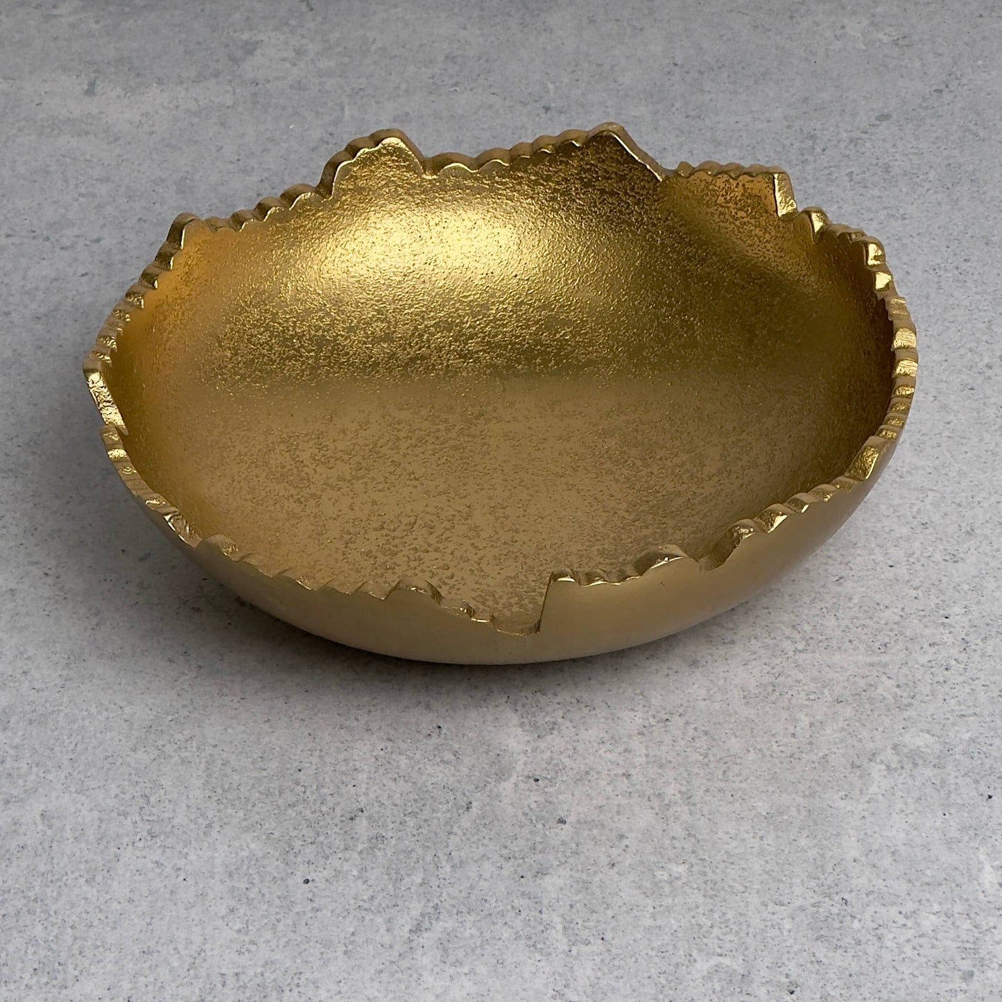 Gilded Torn Texture Bowl – Gold Aluminum Decorative Accent