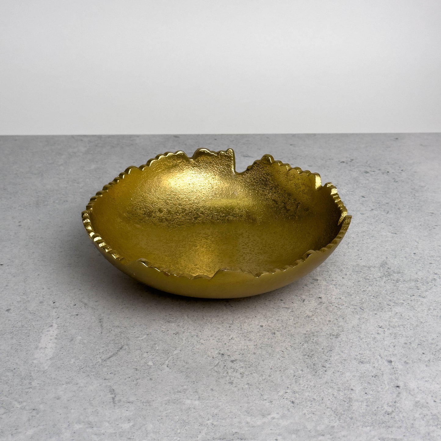 Gilded Torn Texture Bowl – Gold Aluminum Decorative Accent